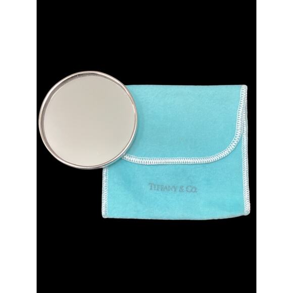 Beautiful Tiffany & Co. One Side Sterling Silver Purse Mirror Bow Design - Picture 4 of 4